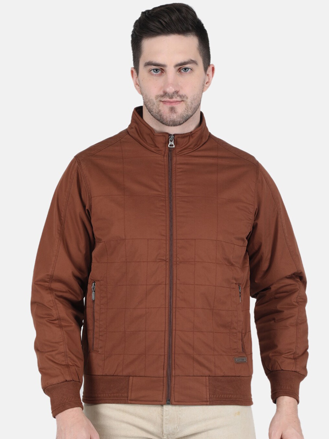 

Monte Carlo Men Brown Cotton Bomber Jacket