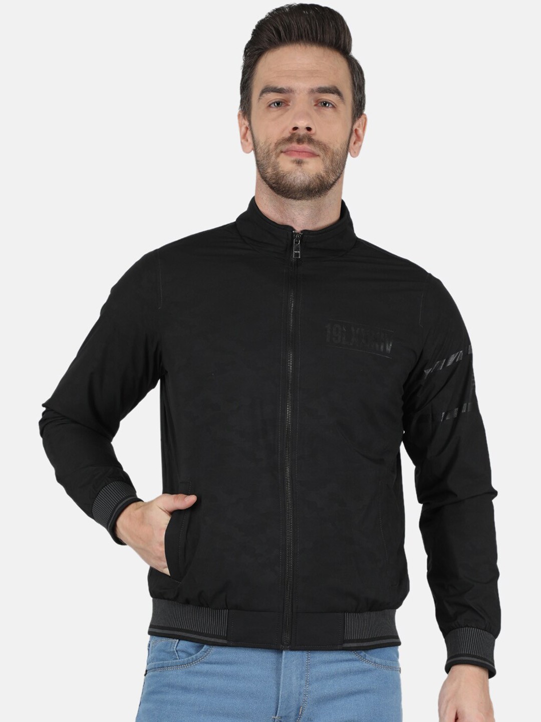 

Monte Carlo Men Black Camouflage Bomber Jacket