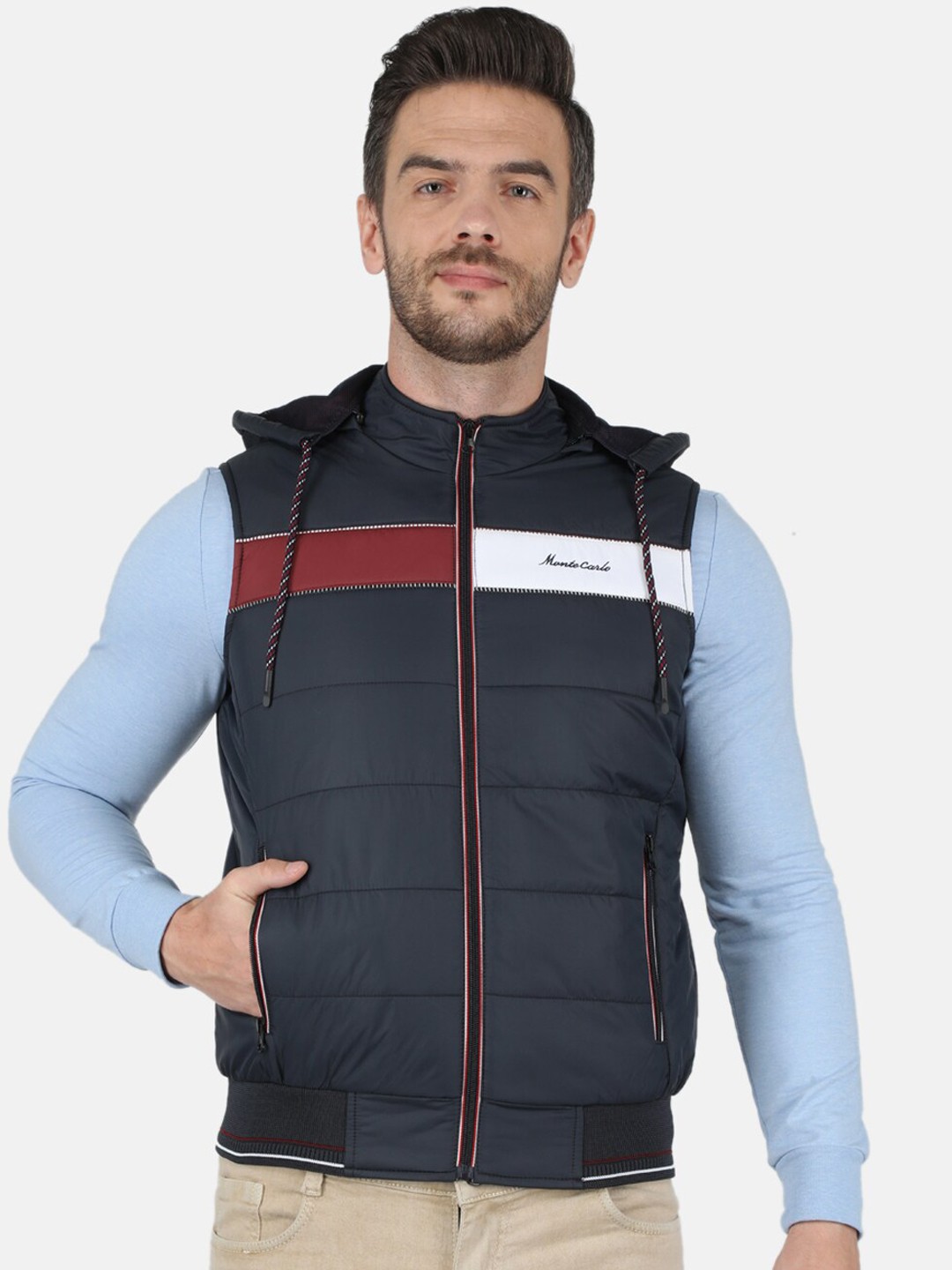 

Monte Carlo Men Navy Blue Padded Jacket