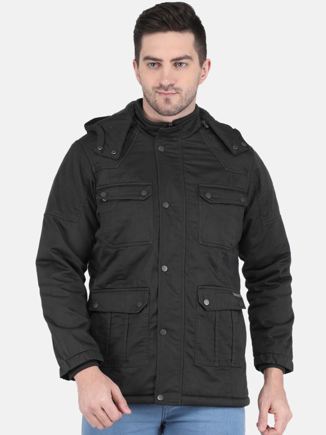 

Monte Carlo Men Olive Green Hooded Parka Jacket
