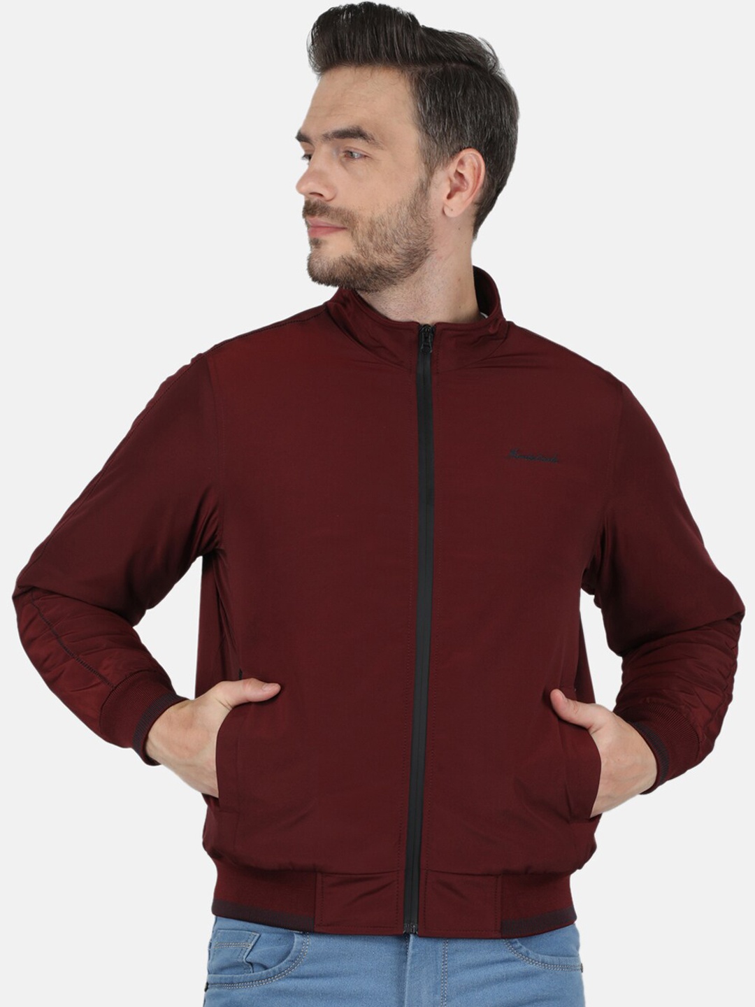 

Monte Carlo Men Maroon Bomber Jacket