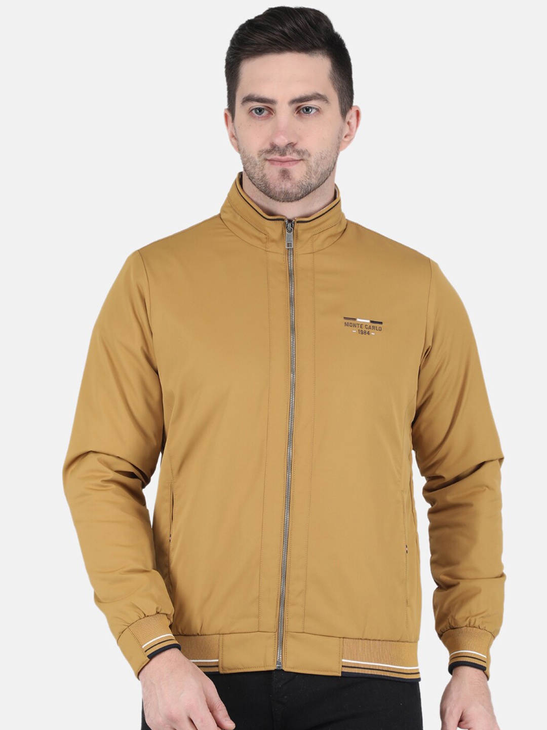 

Monte Carlo Men Mustard Yellow Bomber Jacket