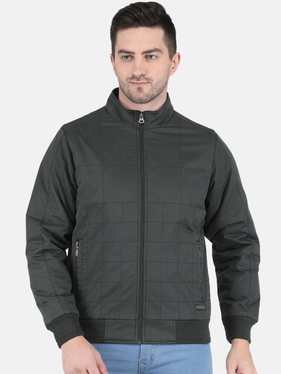 

Monte Carlo Men Olive Green Cotton Bomber Jacket