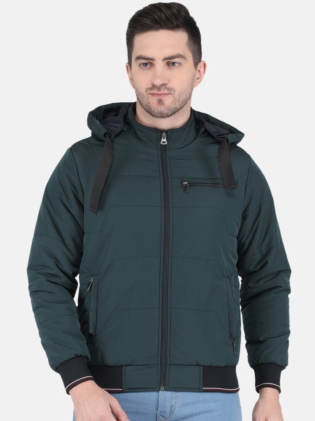 

Monte Carlo Men Green Solid Padded Jacket