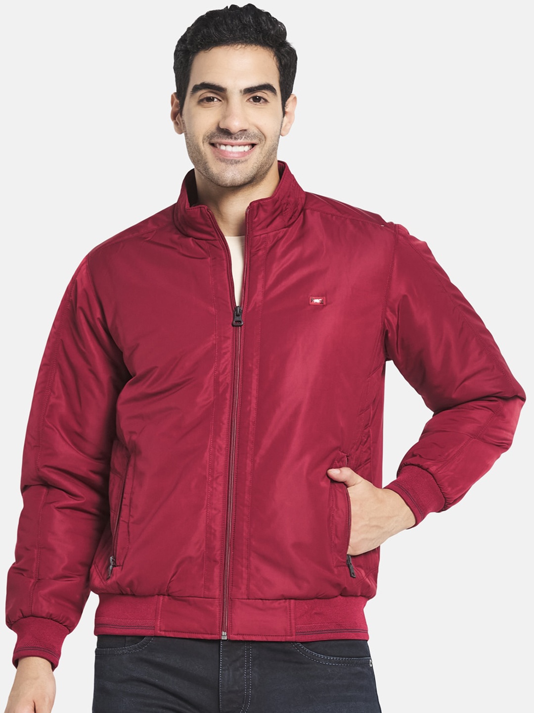 

Monte Carlo Men Maroon Bomber Jacket