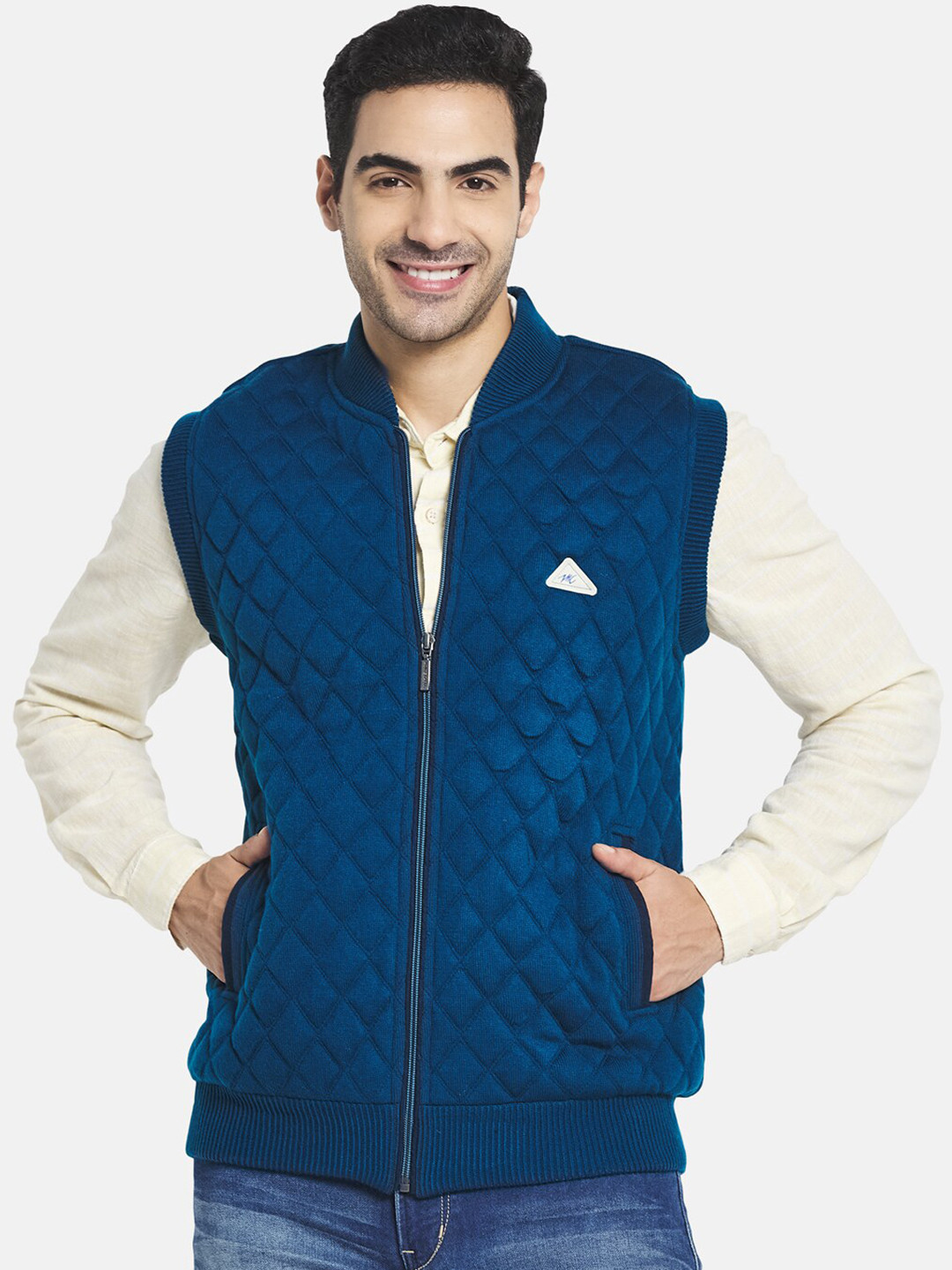 

Monte Carlo Men Blue Wool Sweater Vest