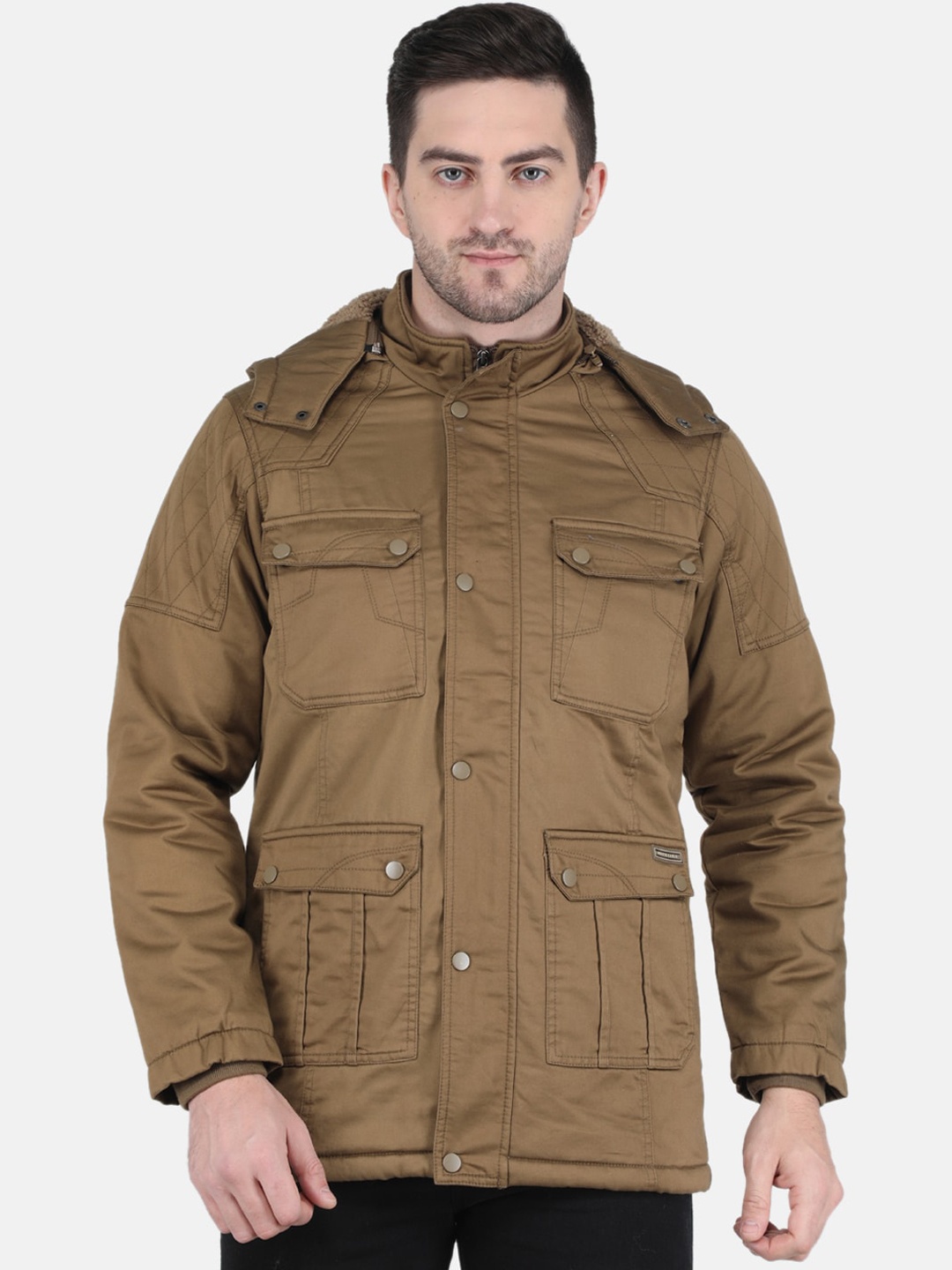 

Monte Carlo Men Brown Cotton Longline Tailored Jacket