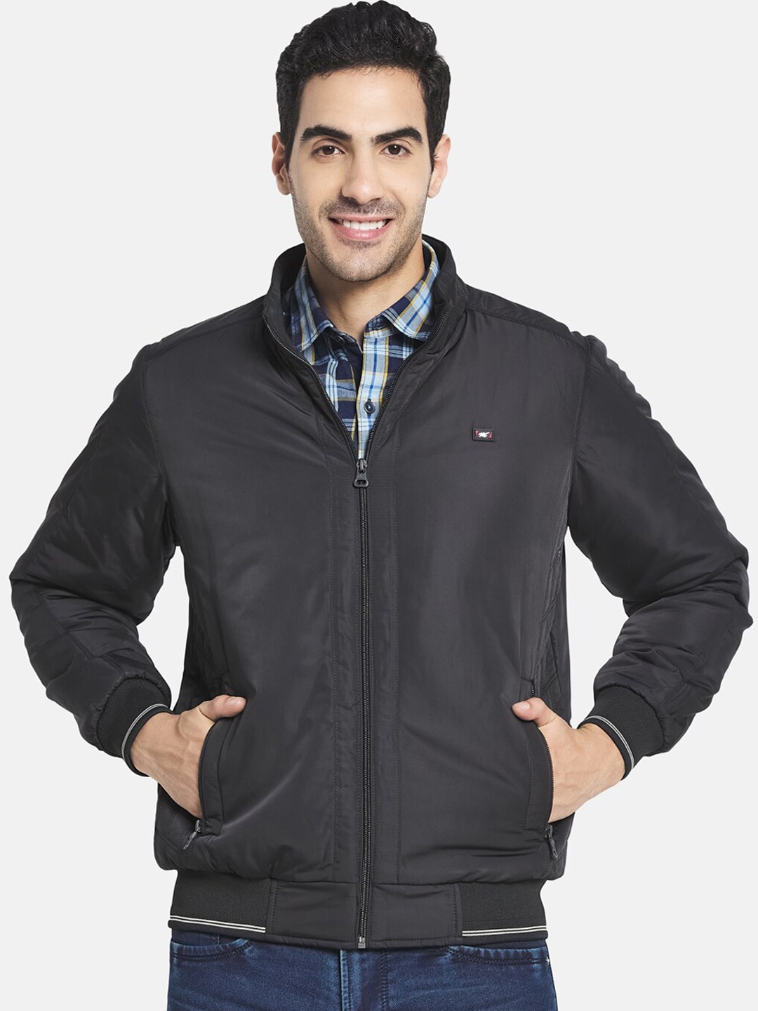 

Monte Carlo Men Black Solid Bomber Jacket
