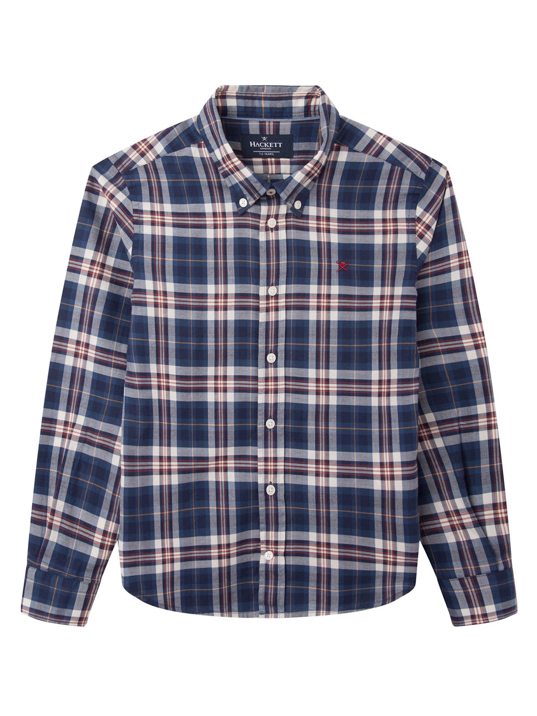 

HACKETT LONDON Boys Tartan Checks Pure Cotton Casual Shirt, Navy blue