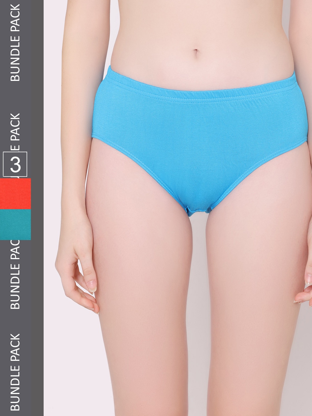 

Bodycare Women Pack Of 3 Hipster Briefs E-850-3Pcs-S, Blue