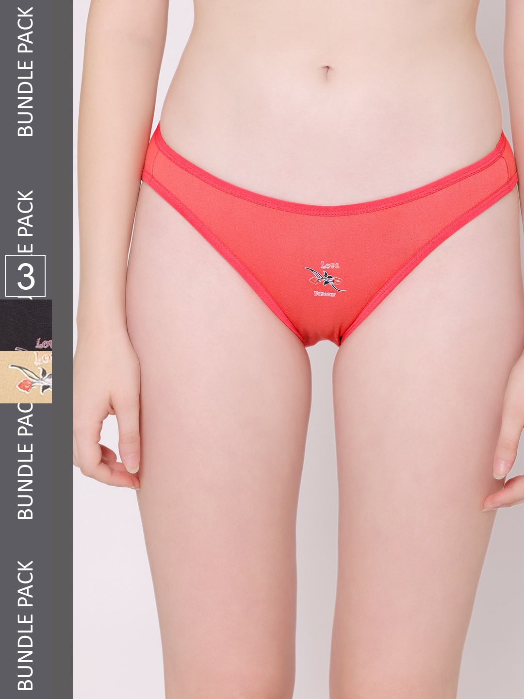 

Bodycare Women Pack Of 3 Cotton Bikini Briefs E-1426-3Pcs-M, Red