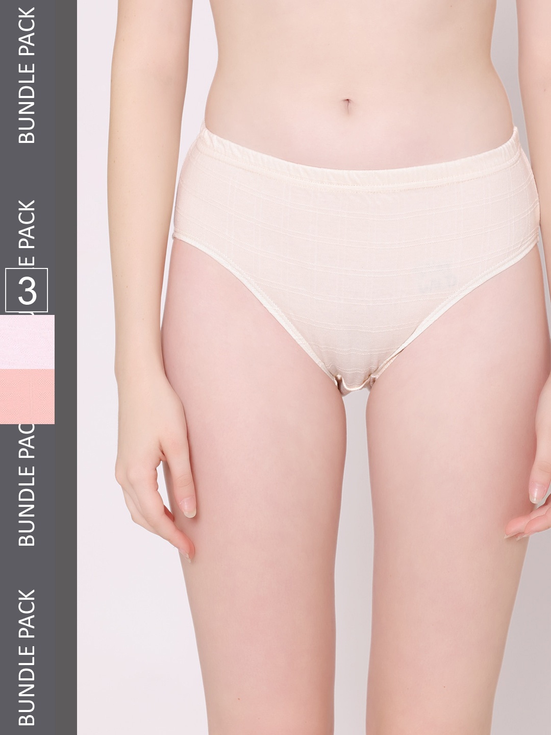 

Bodycare Women Pack Of 3 Cotton Hipster Briefs E-8493-3Pcs-XXL, Beige