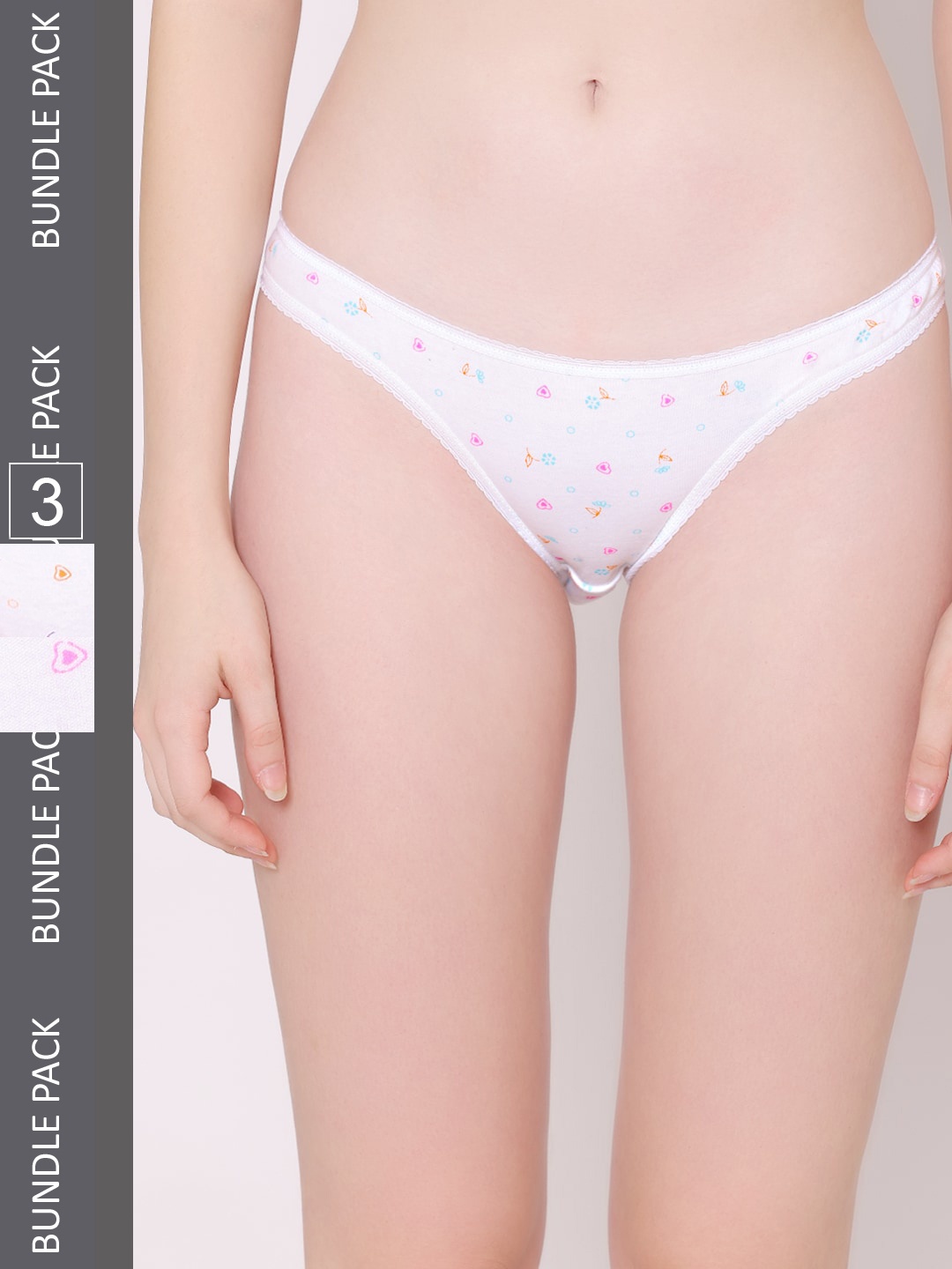 

Bodycare Women Pack Of 3 Combed Cotton Bikini Briefs E-1300-3Pcs, White