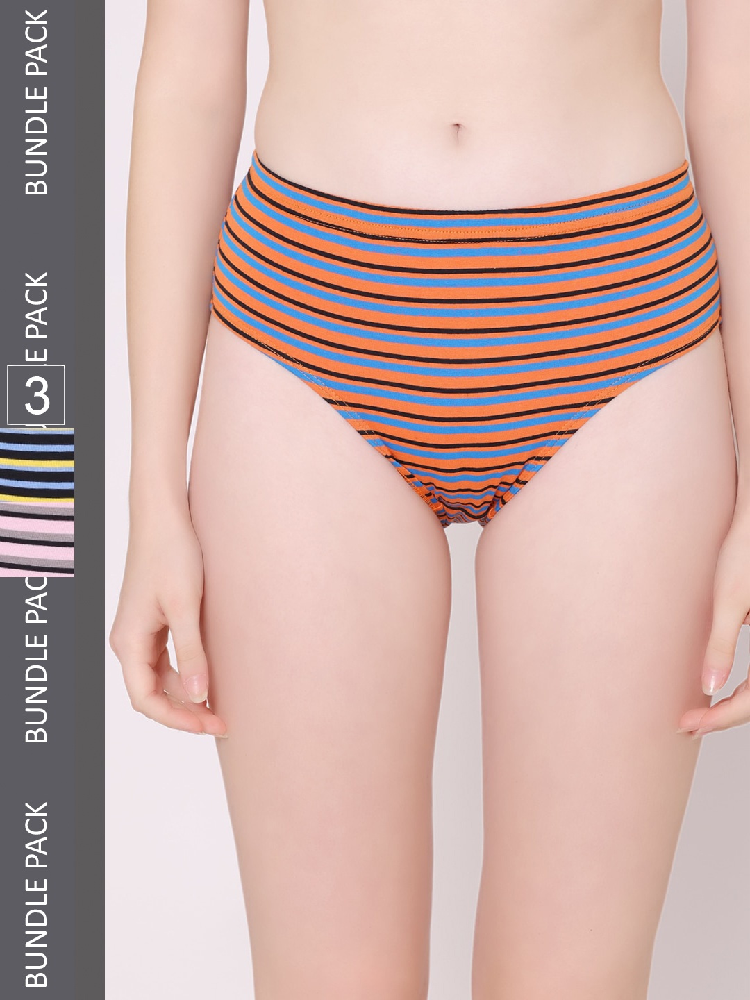 

Bodycare Women Pack Of 3 Hipster Briefs E-8702-3Pcs-XXL, Orange