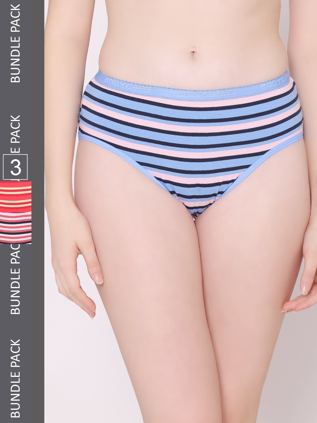 

Bodycare Women Pack Of 3 Assorted Hipster Briefs