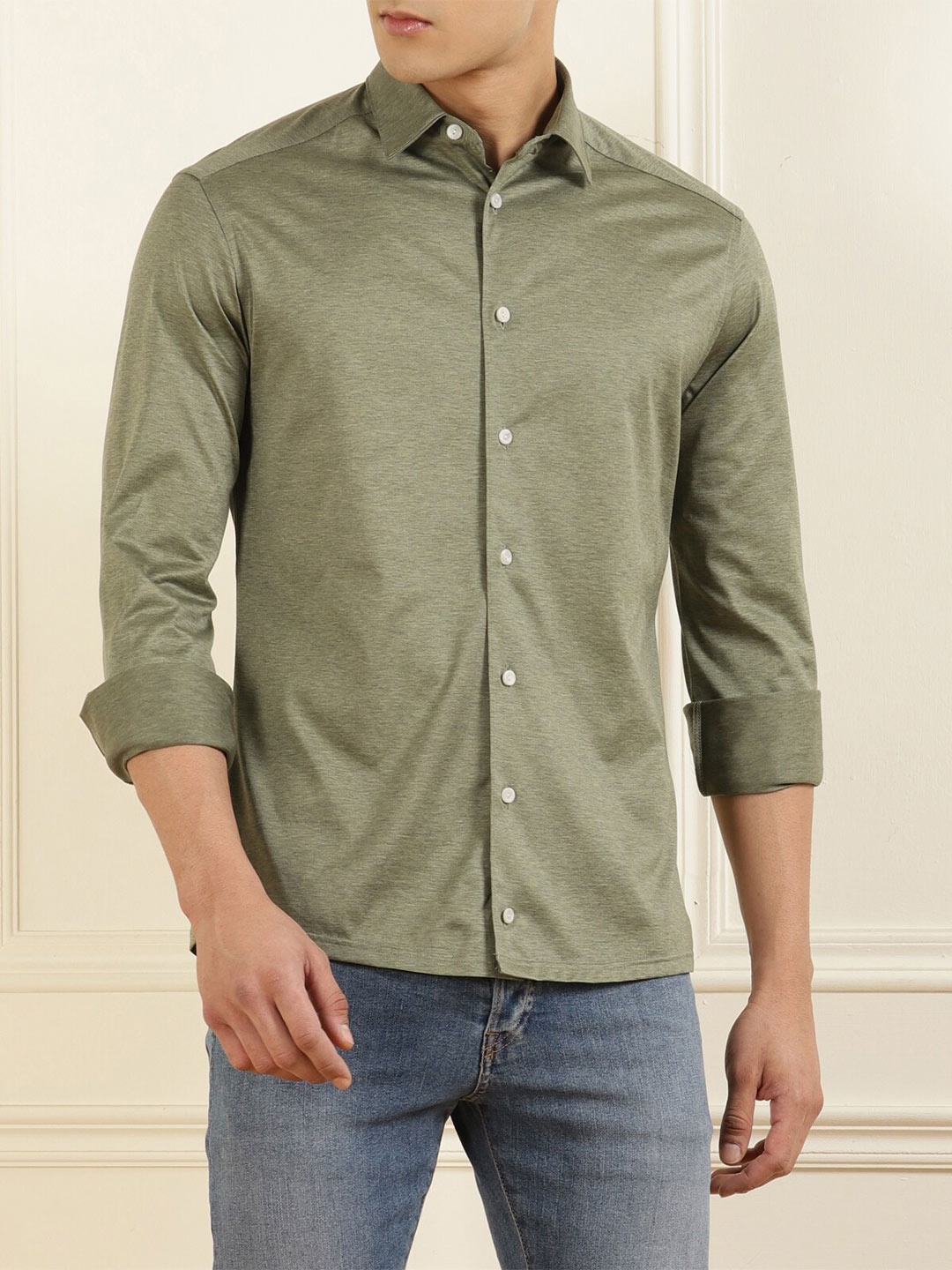 

Eton Men Green Comfort Pure Cotton Casual Shirt