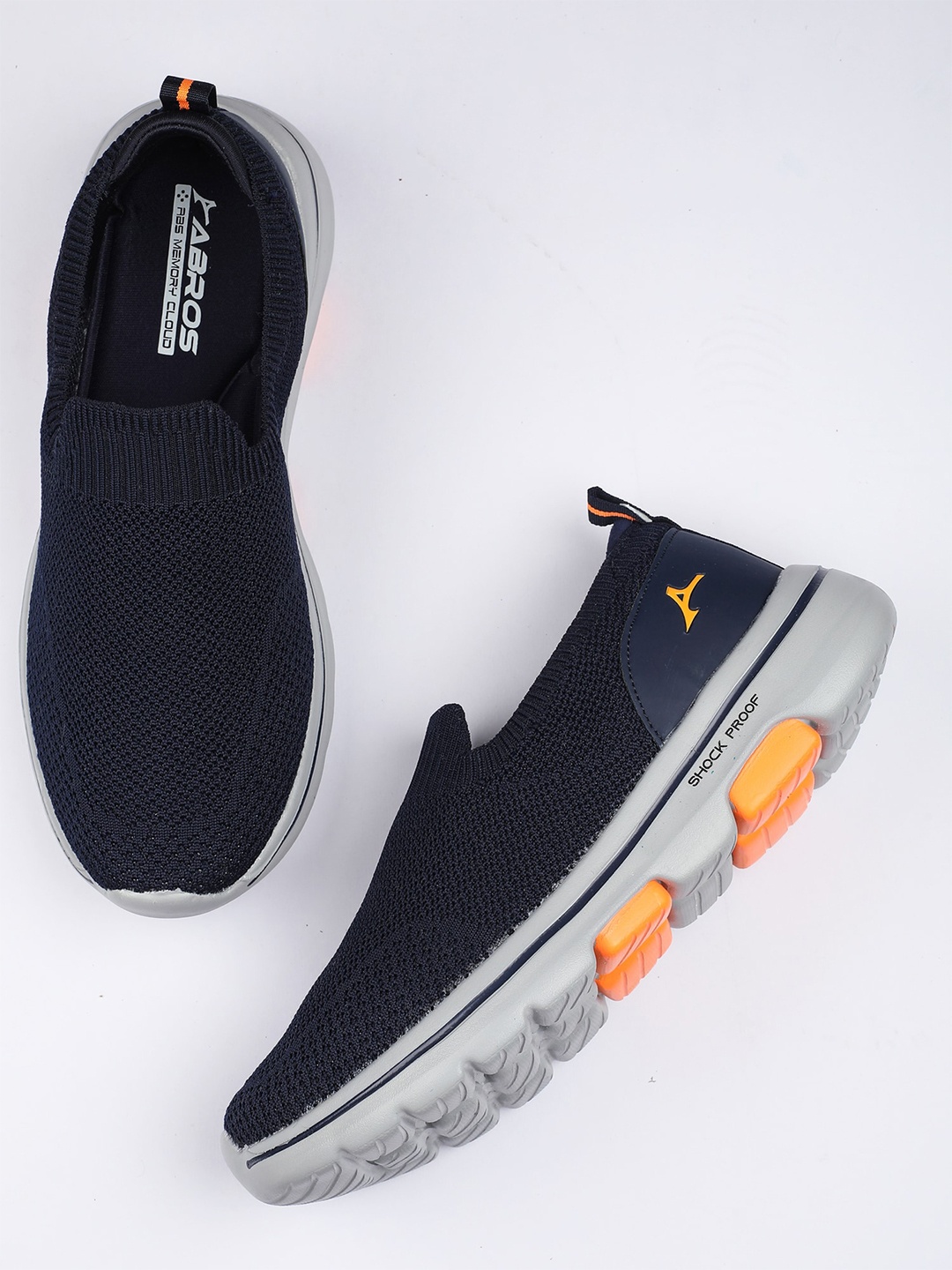 

ABROS Men Navy Blue Mesh ROMEO-N Mid-Top Marking Walking Shoes