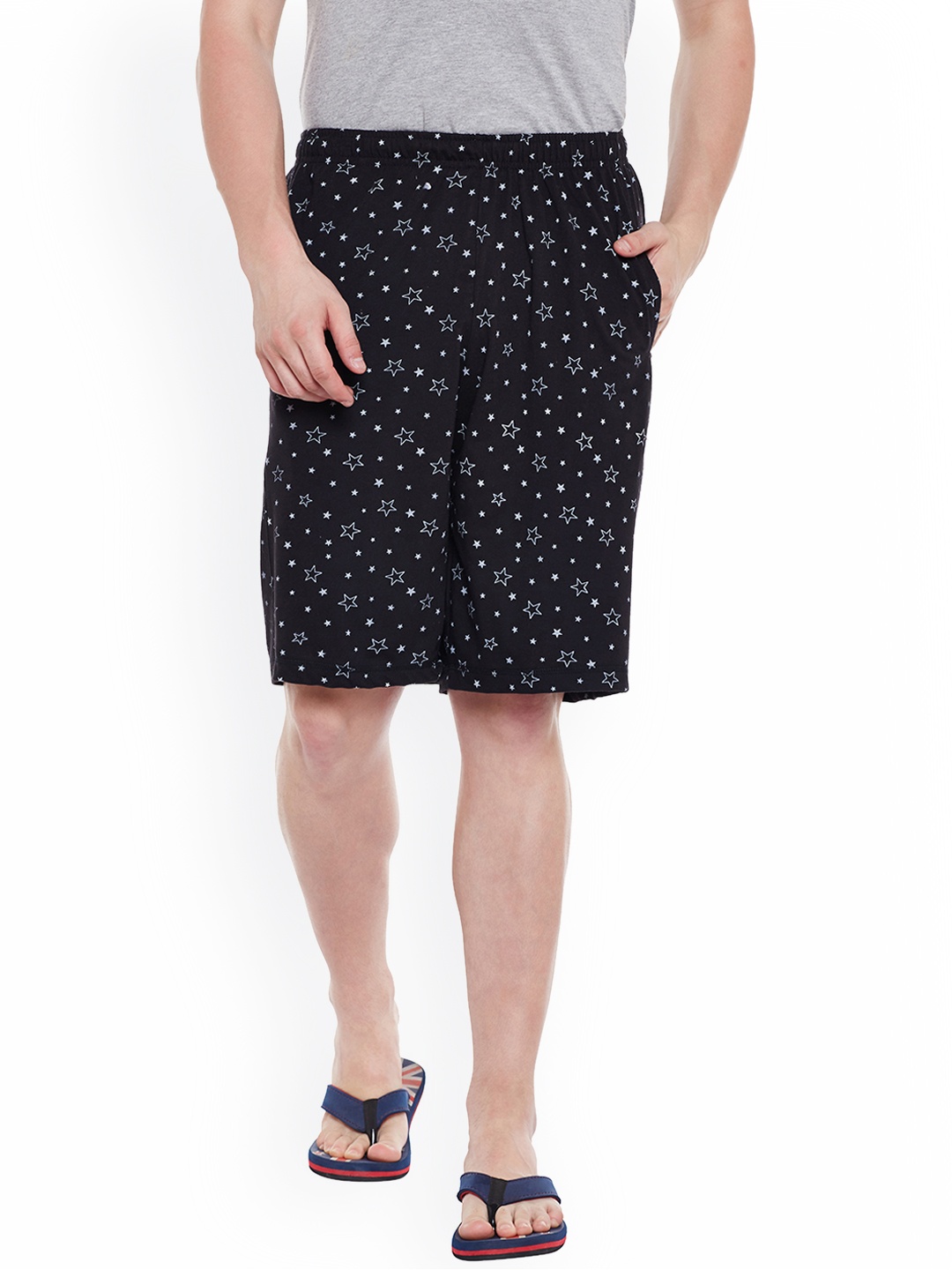 

VIMAL Men Black Printed Lounge Shorts