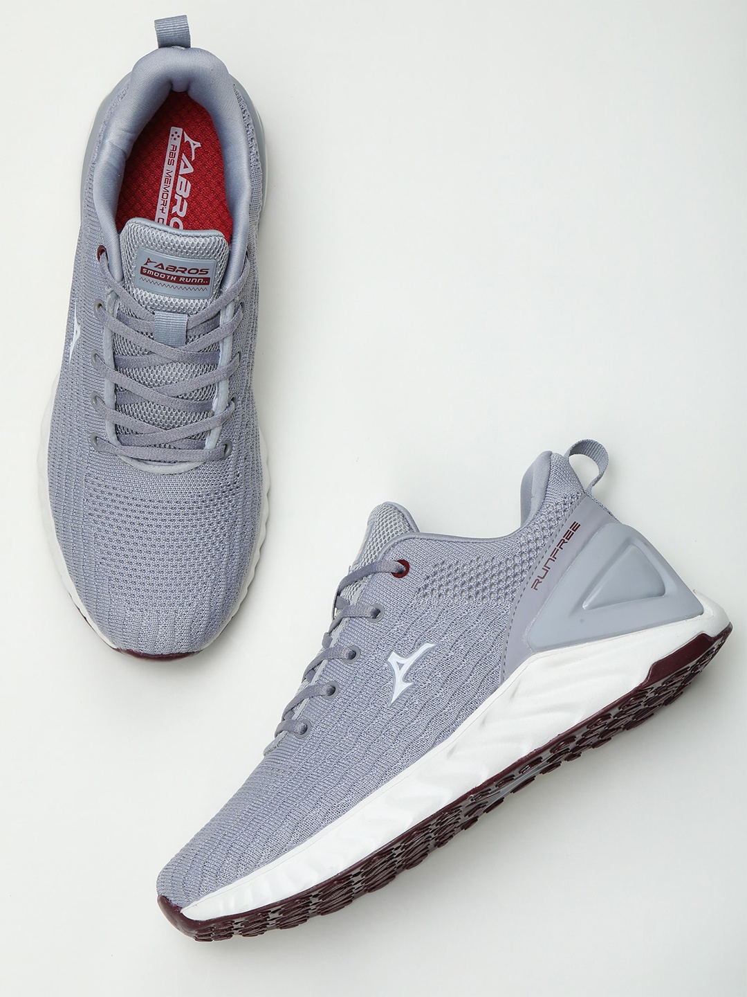 

ABROS Men Grey Mesh Running Shoes