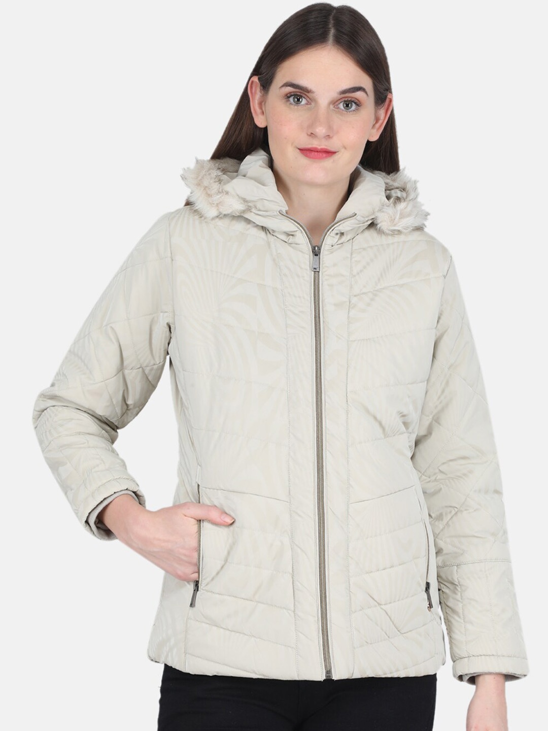 

Monte Carlo Women Beige Solid Puffer Jacket