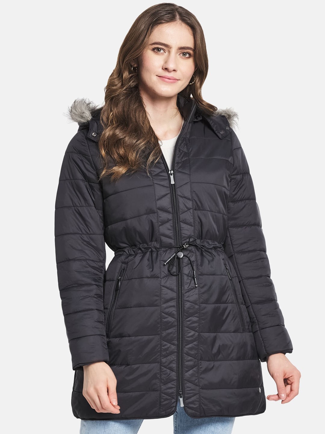 

Monte Carlo Women Black Camouflage Longline Parka Jacket