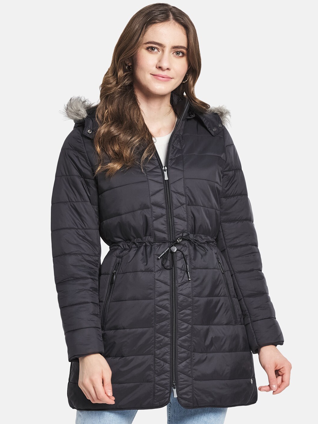 

Monte Carlo Women Black Camouflage Longline Parka Jacket