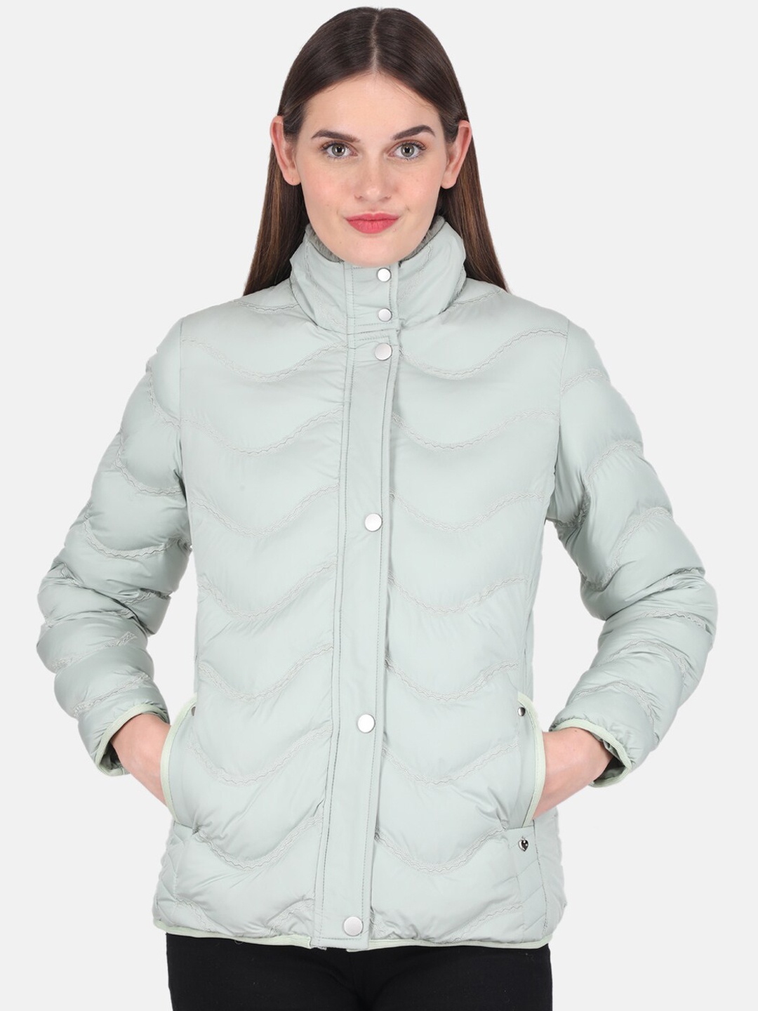

Monte Carlo Women Green Embroidered Puffer Jacket