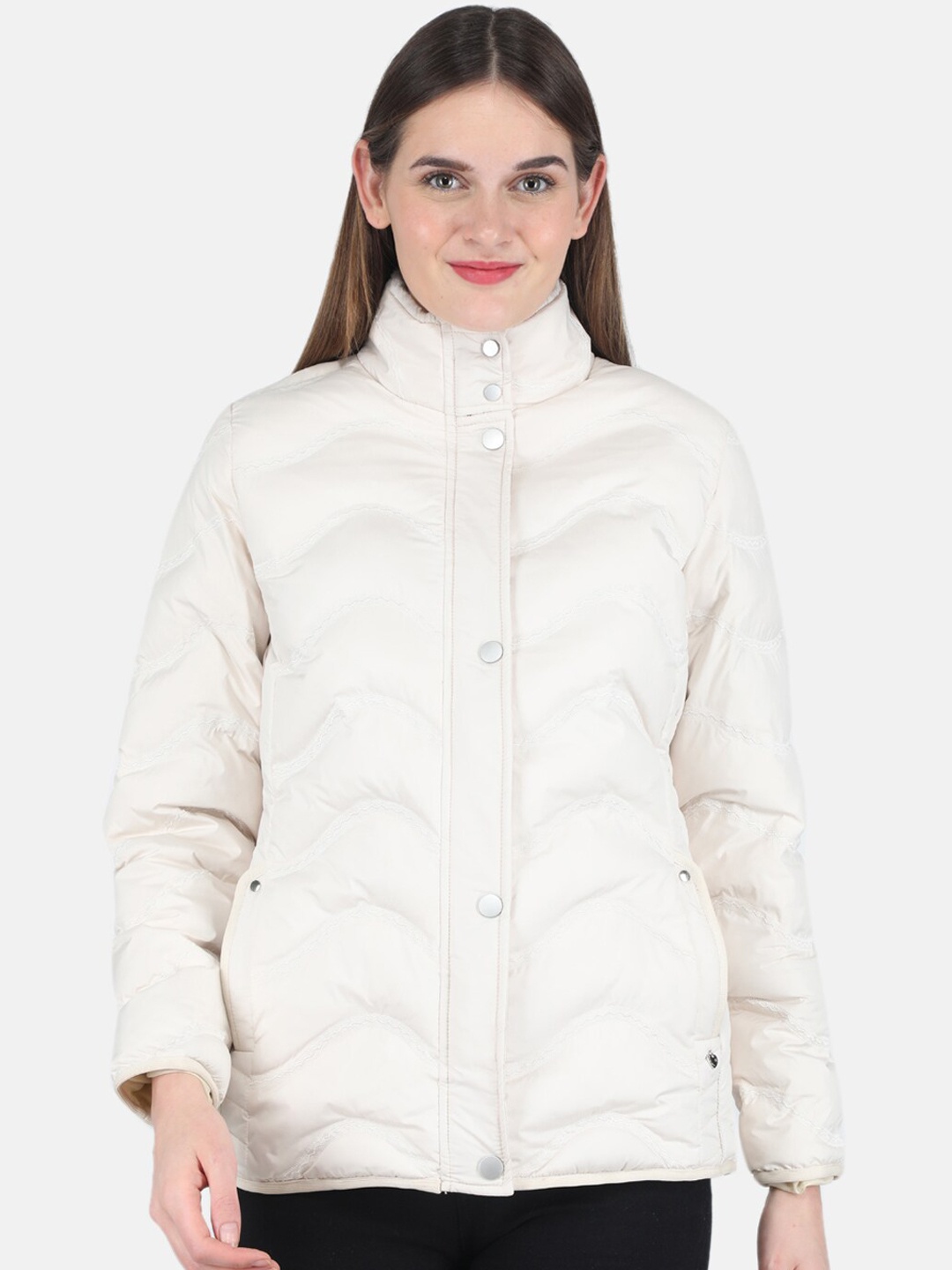 

Monte Carlo Women Beige Solid Longline Puffer Jacket