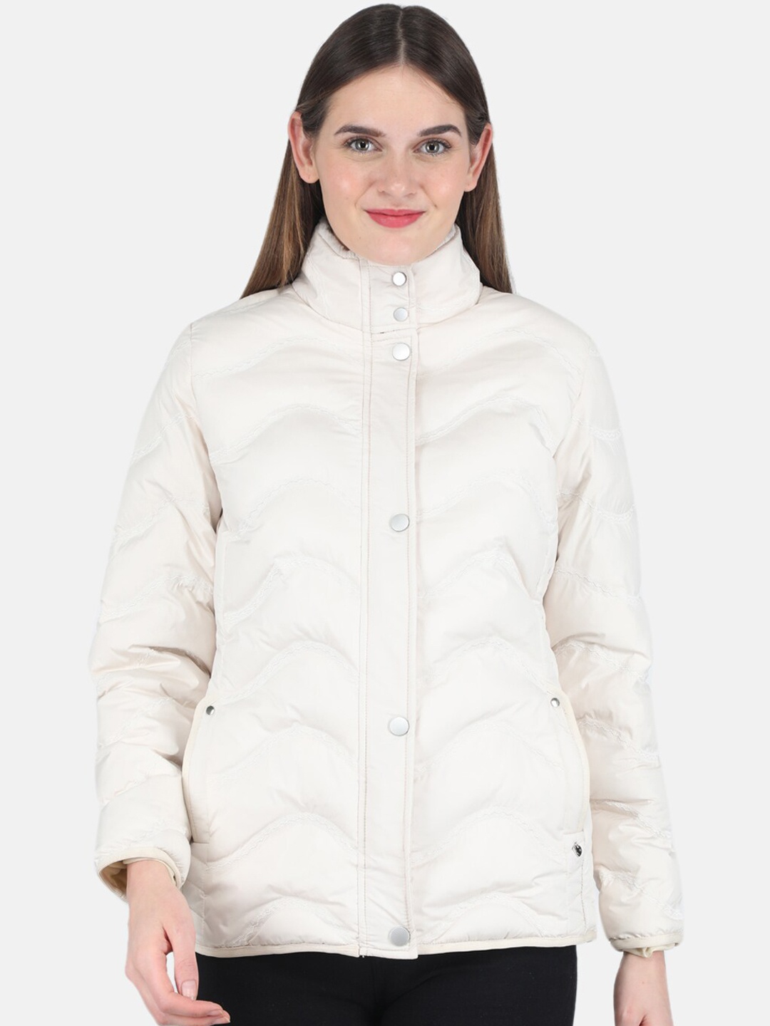 

Monte Carlo Women Beige Longline Puffer Jacket