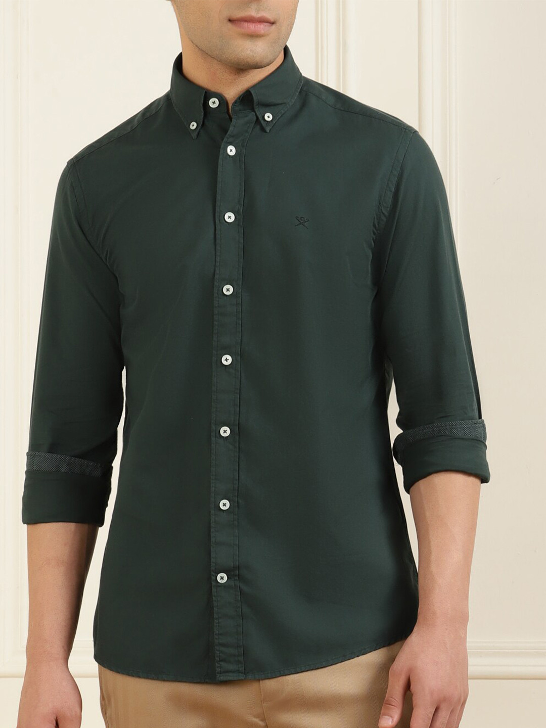 

HACKETT LONDON Men Green Comfort Pure Cotton Casual Shirt