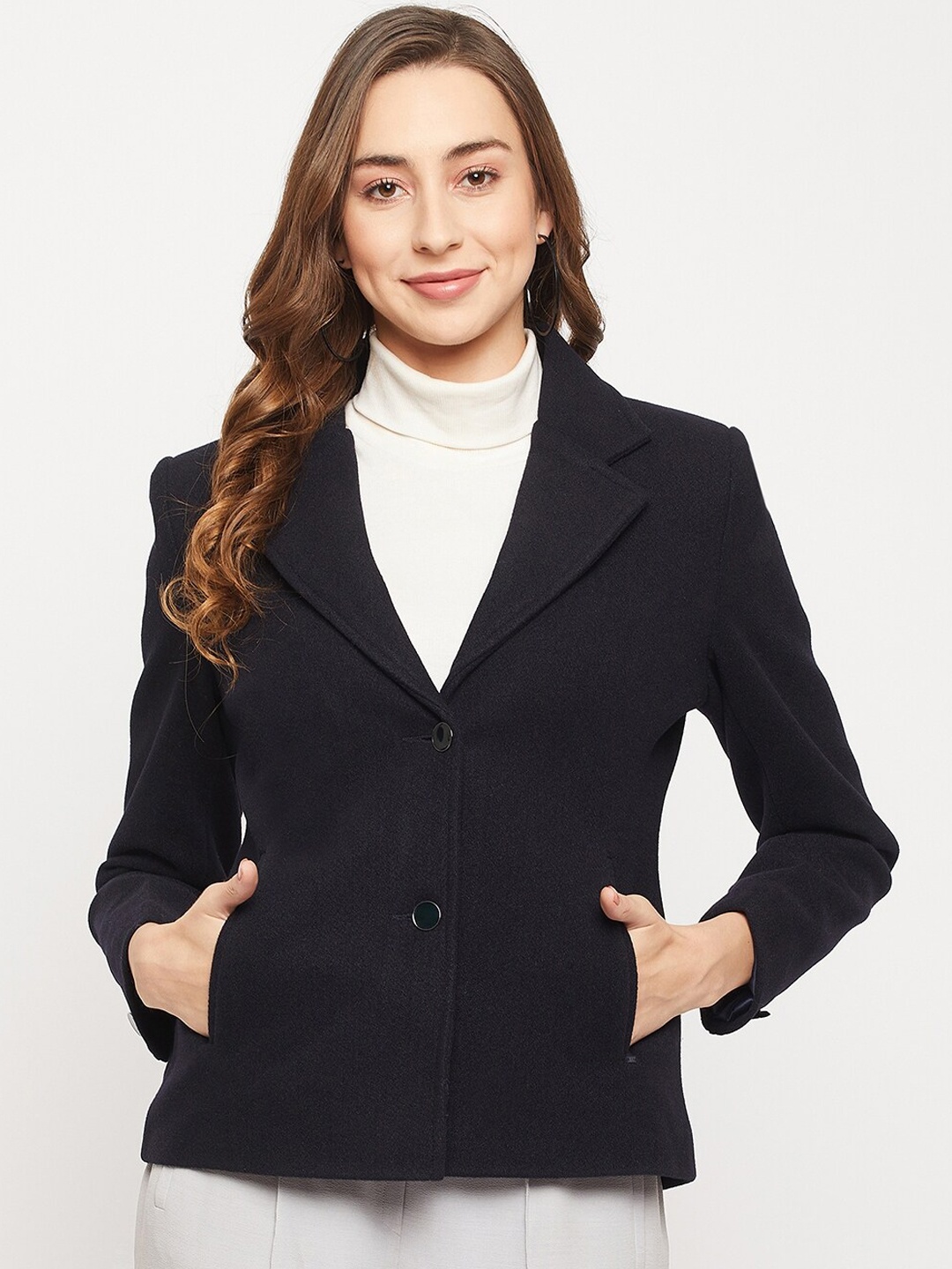 

Okane Woman Navy Blue Formal Blazer