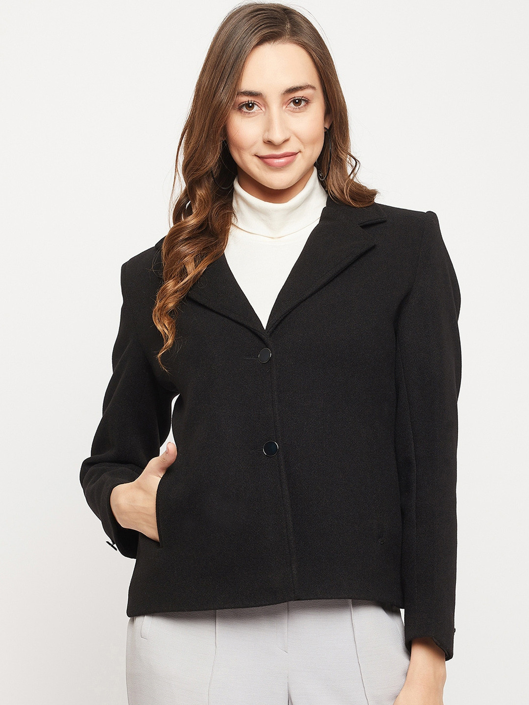 

Okane Women Black Single-Breasted Blazer