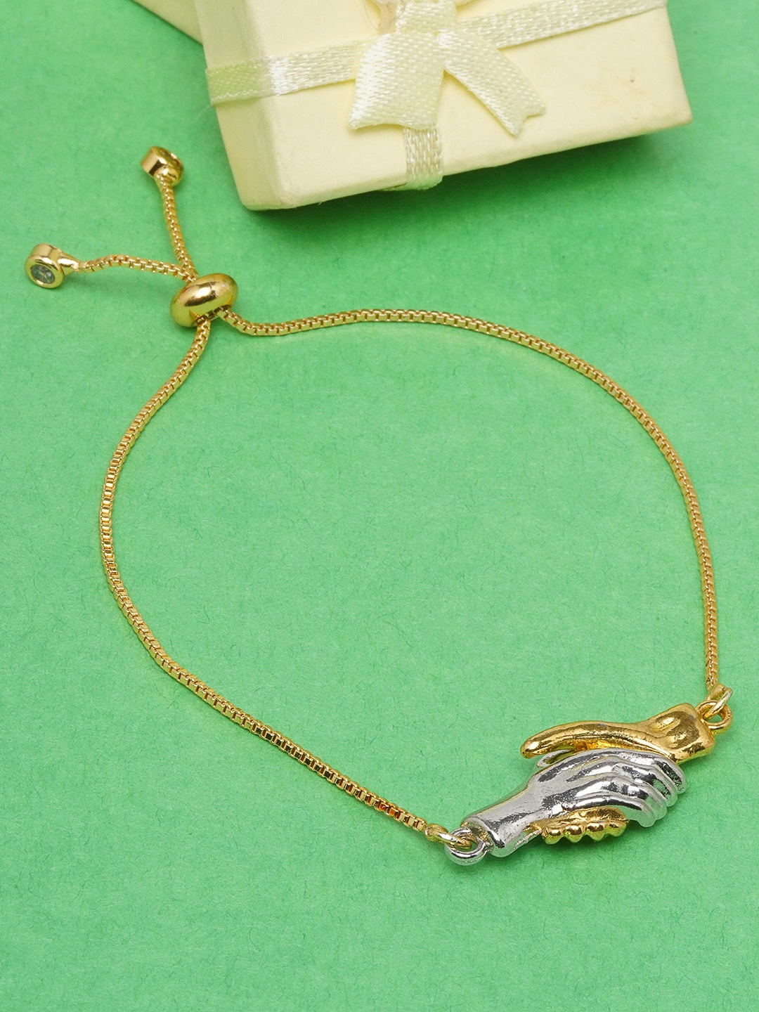 

DressBerry Women Gold-Toned & Silver-Toned Brass Gold-Plated Charm Bracelet