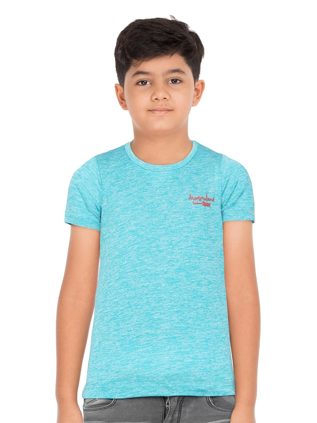 

Masculino Latino Boys Blue Brand Logo T-shirt