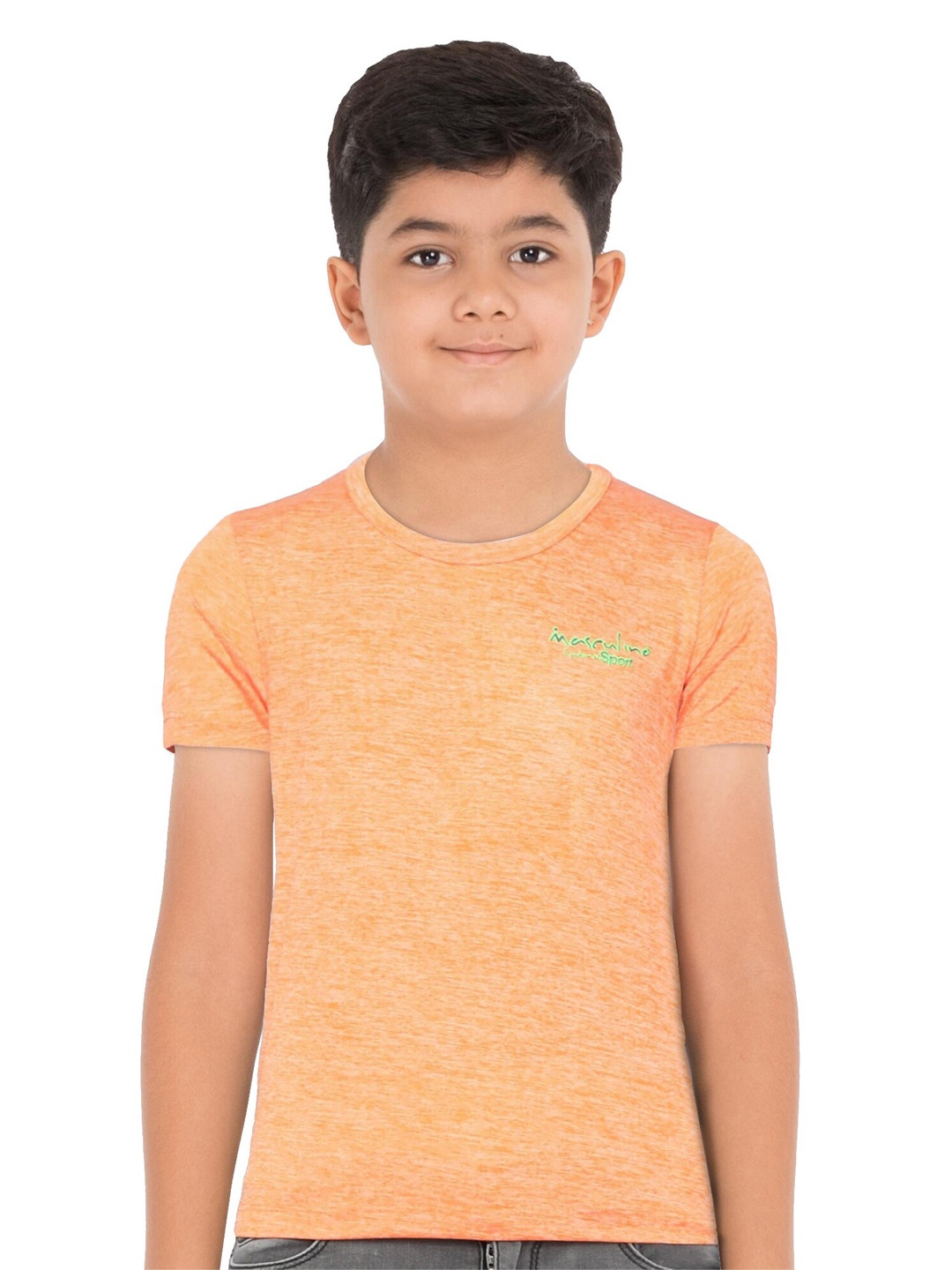 

Masculino Latino Boys Orange Brand Logo T-shirt