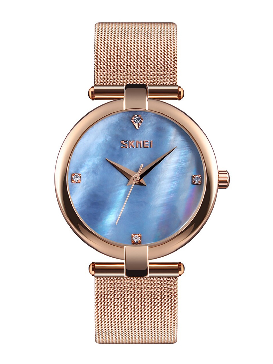 

Skmei Women Mother of Pearl Dial & Rose Gold-Plated Analogue Watch Skmei9177