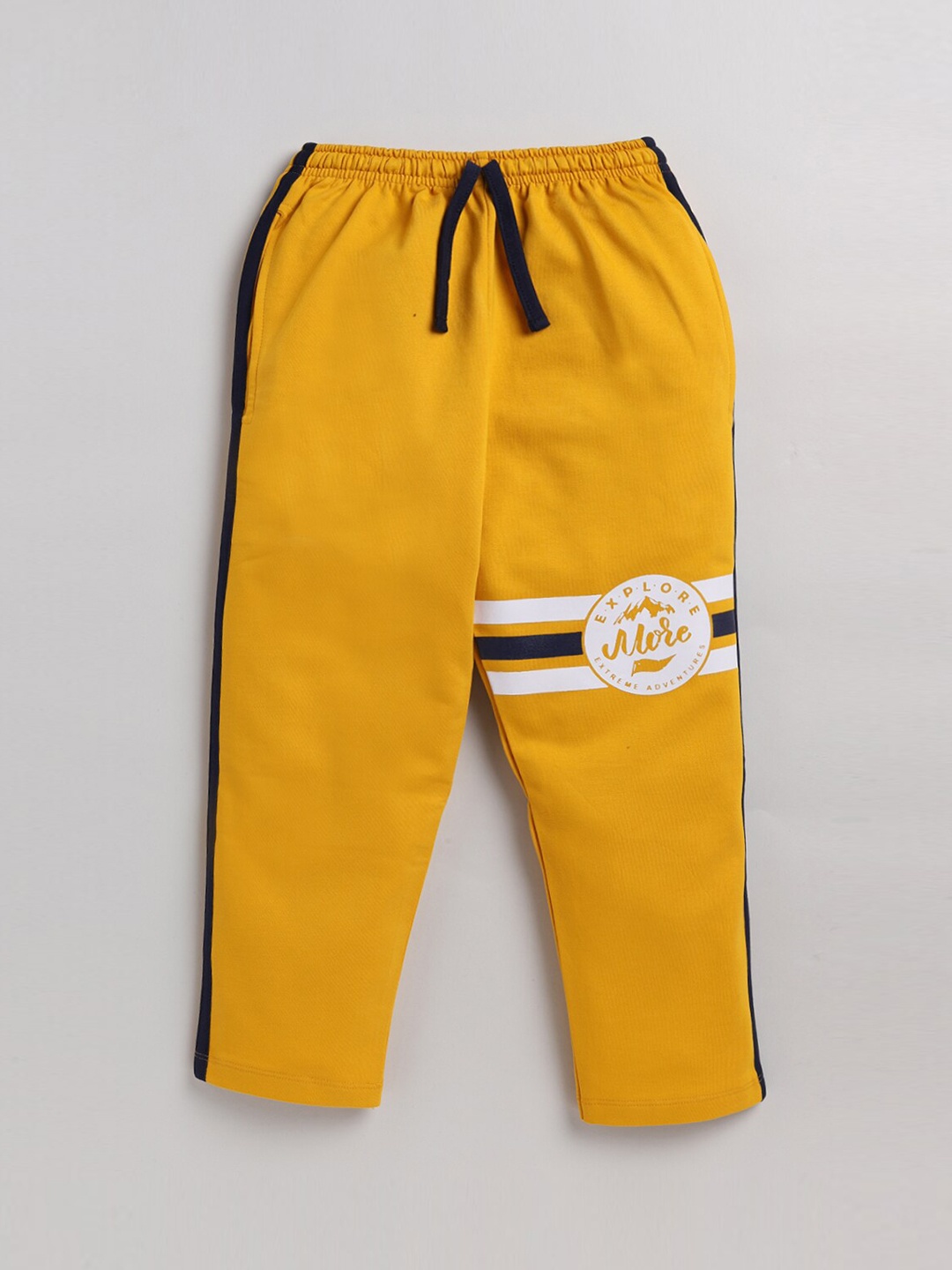 

Nottie Planet Boys Yellow Solid Pure Cotton Track Pants
