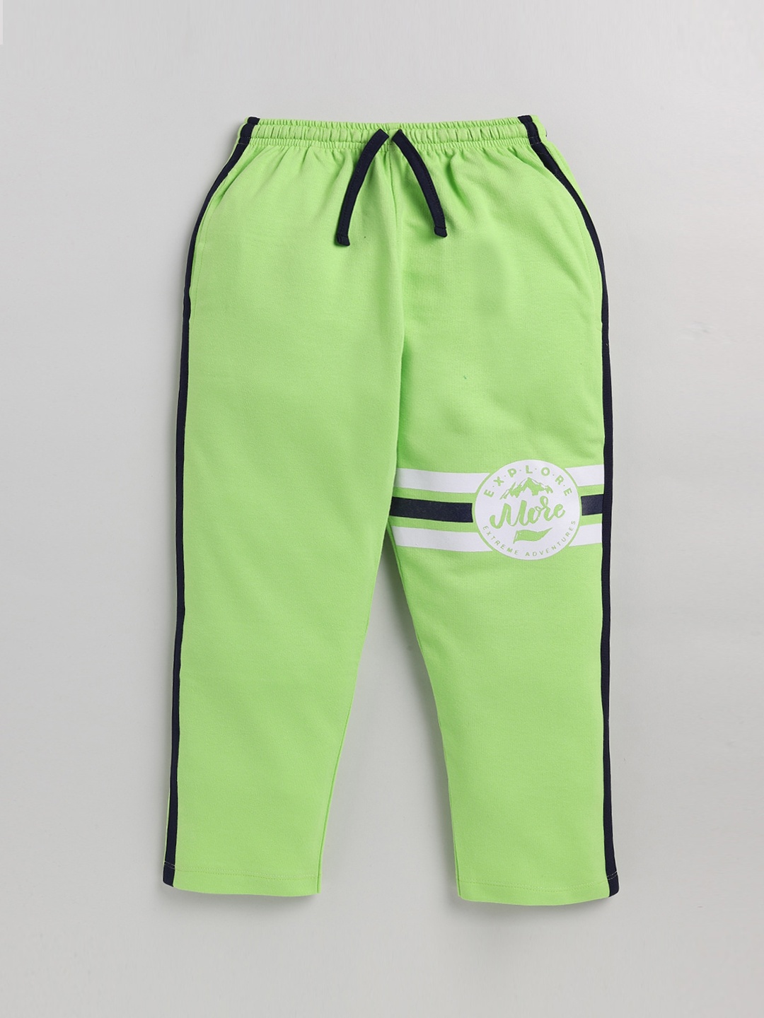 

Nottie Planet Boys Fluorescent Green Solid Pure Cotton Track Pants