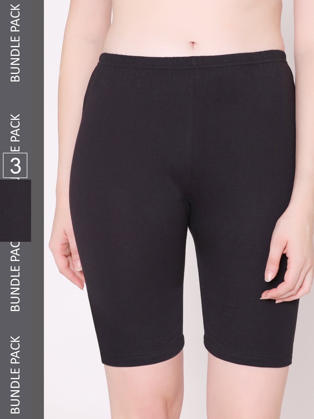 

Bodycare Women Black Skinny Fit High-Rise Cycling Sports Shorts