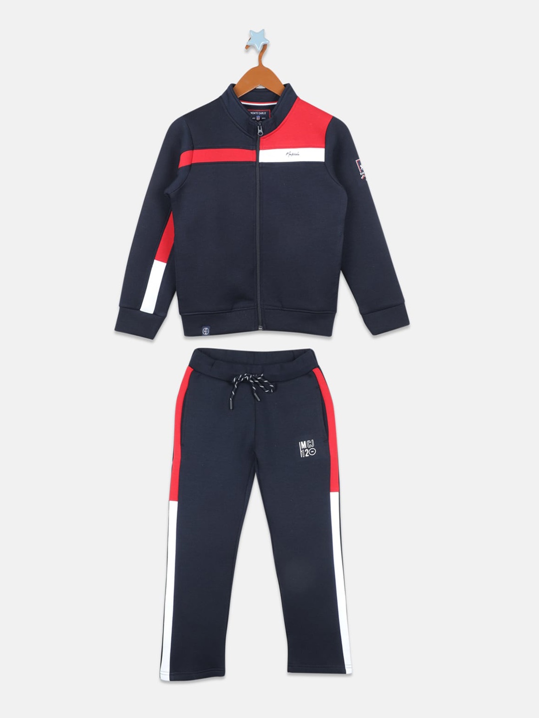 

Monte Carlo Boys Navy Blue Printed Tracksuits