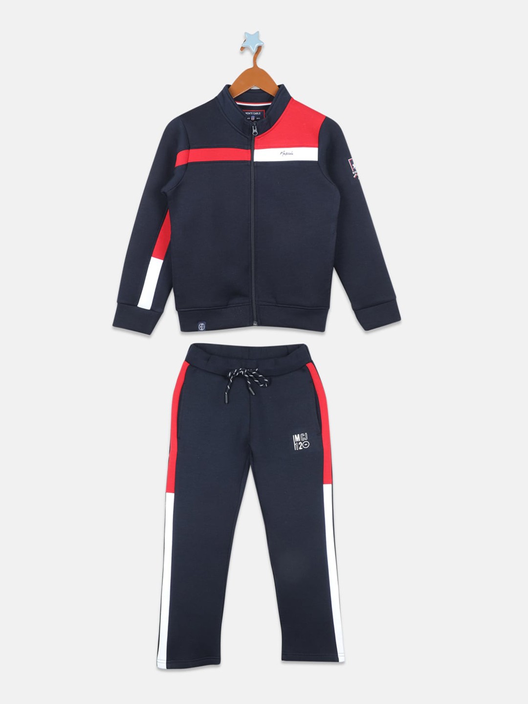 

Monte Carlo Boys Navy Blue Printed Tracksuits