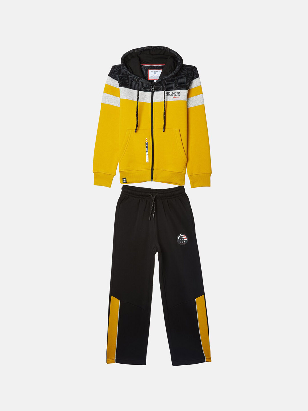 

Monte Carlo Boys Black & Yellow Colourblocked Tracksuits