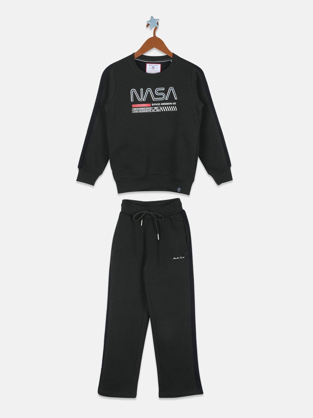 

Monte Carlo Boys Olive Green Printed Tracksuits