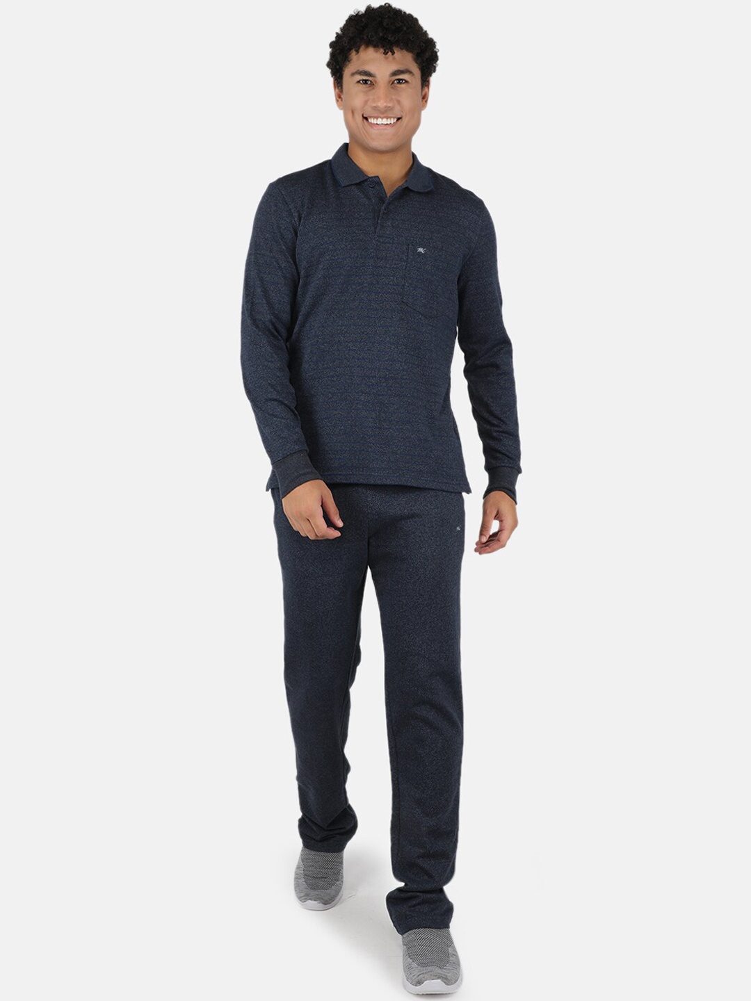

Monte Carlo Men Navy Blue Striped Tracksuit