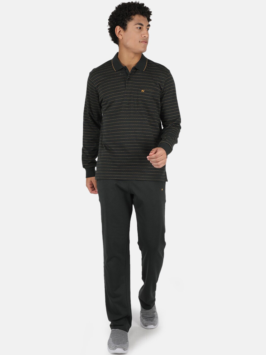 

Monte Carlo Men Olive Green Striped Cotton Tracksuits