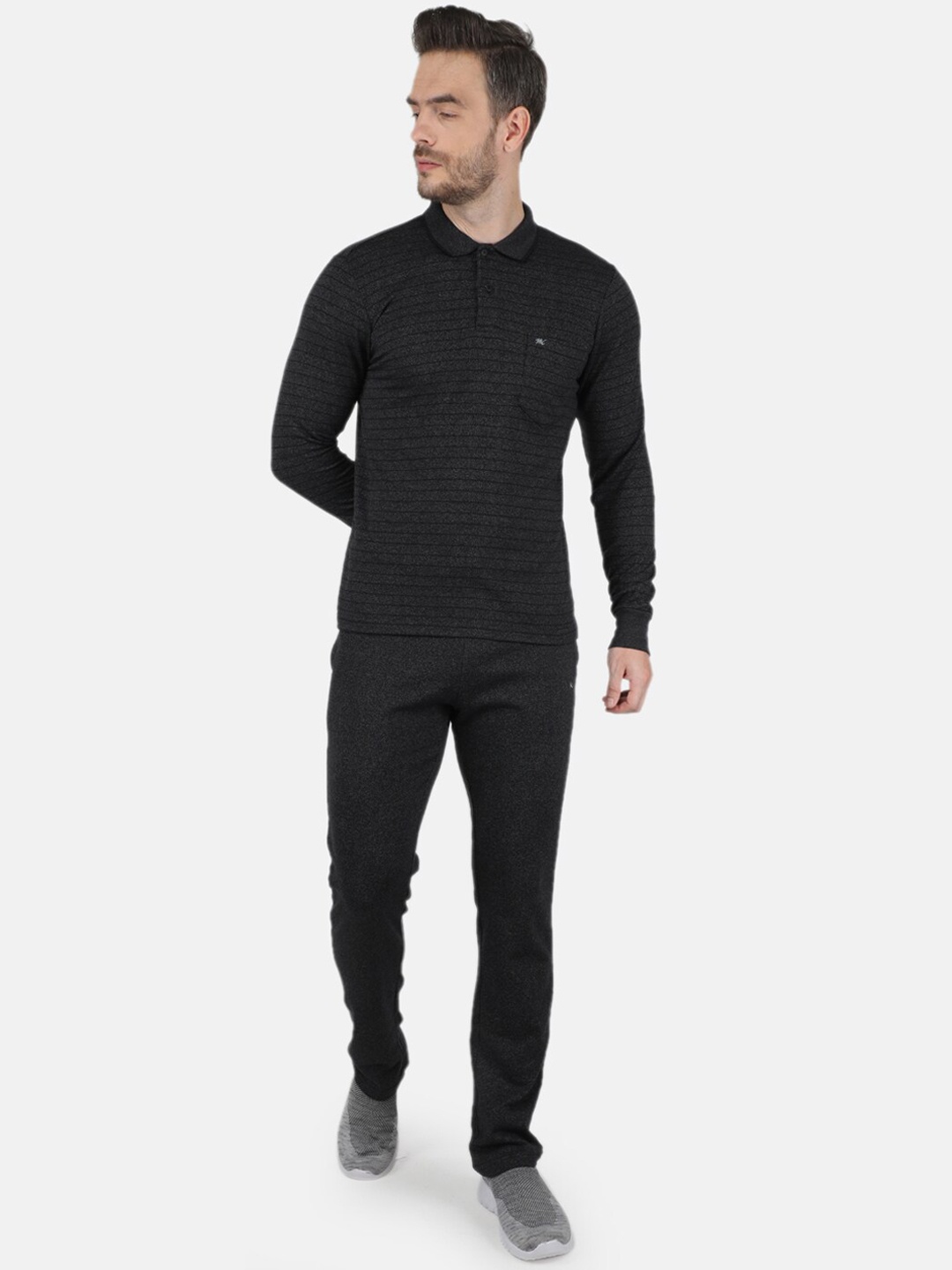 

Monte Carlo Men Plus Size Black Fleece Tracksuit