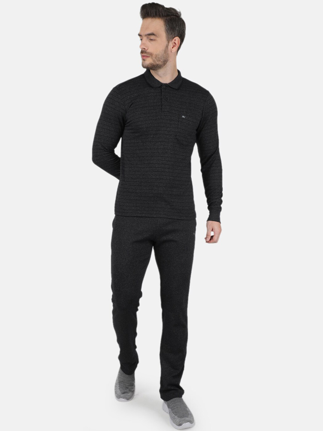 

Monte Carlo Men Plus Size Black Fleece Tracksuit