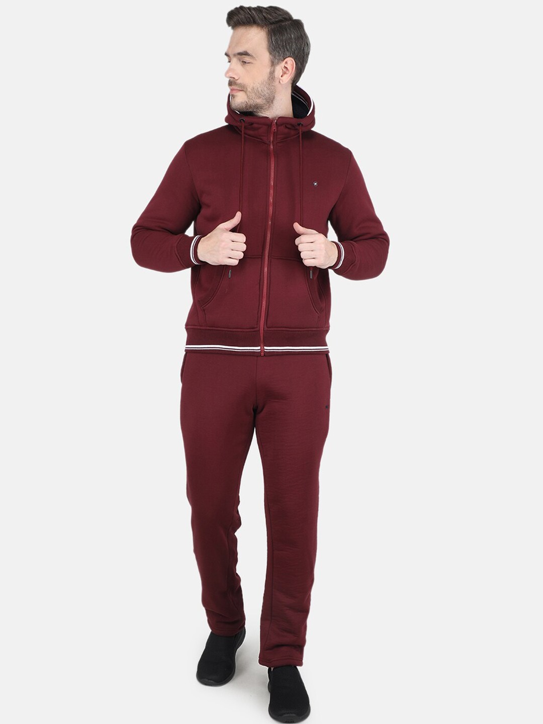 

Monte Carlo Men Red Hooded Fleece Tracksuits