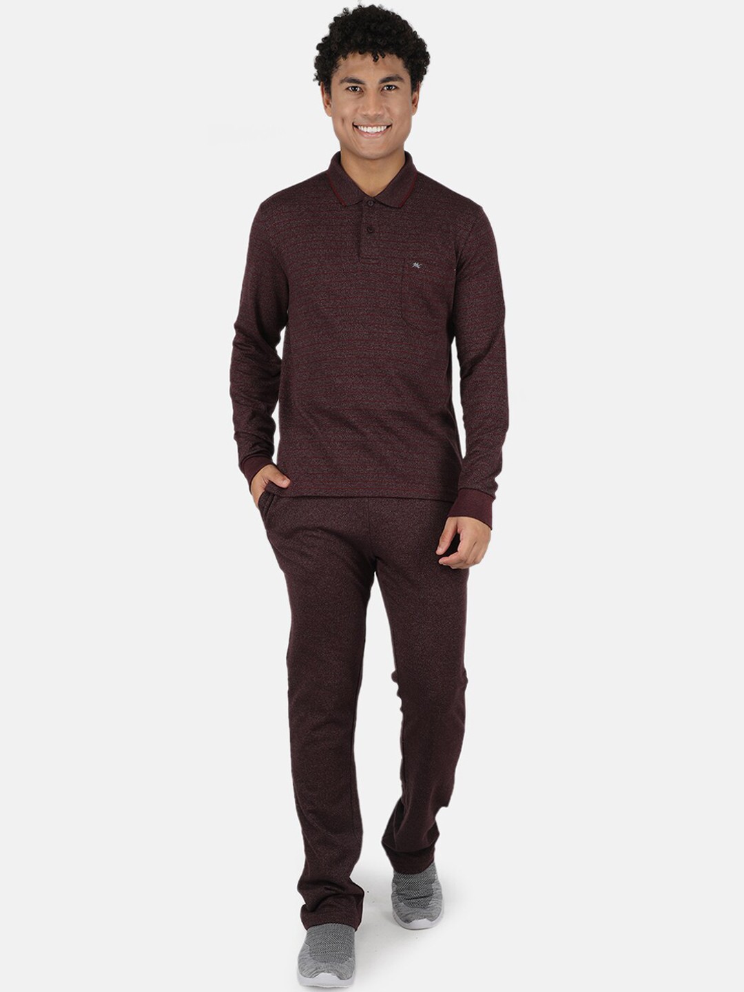 

Monte Carlo Men Maroon Striped Tracksuit