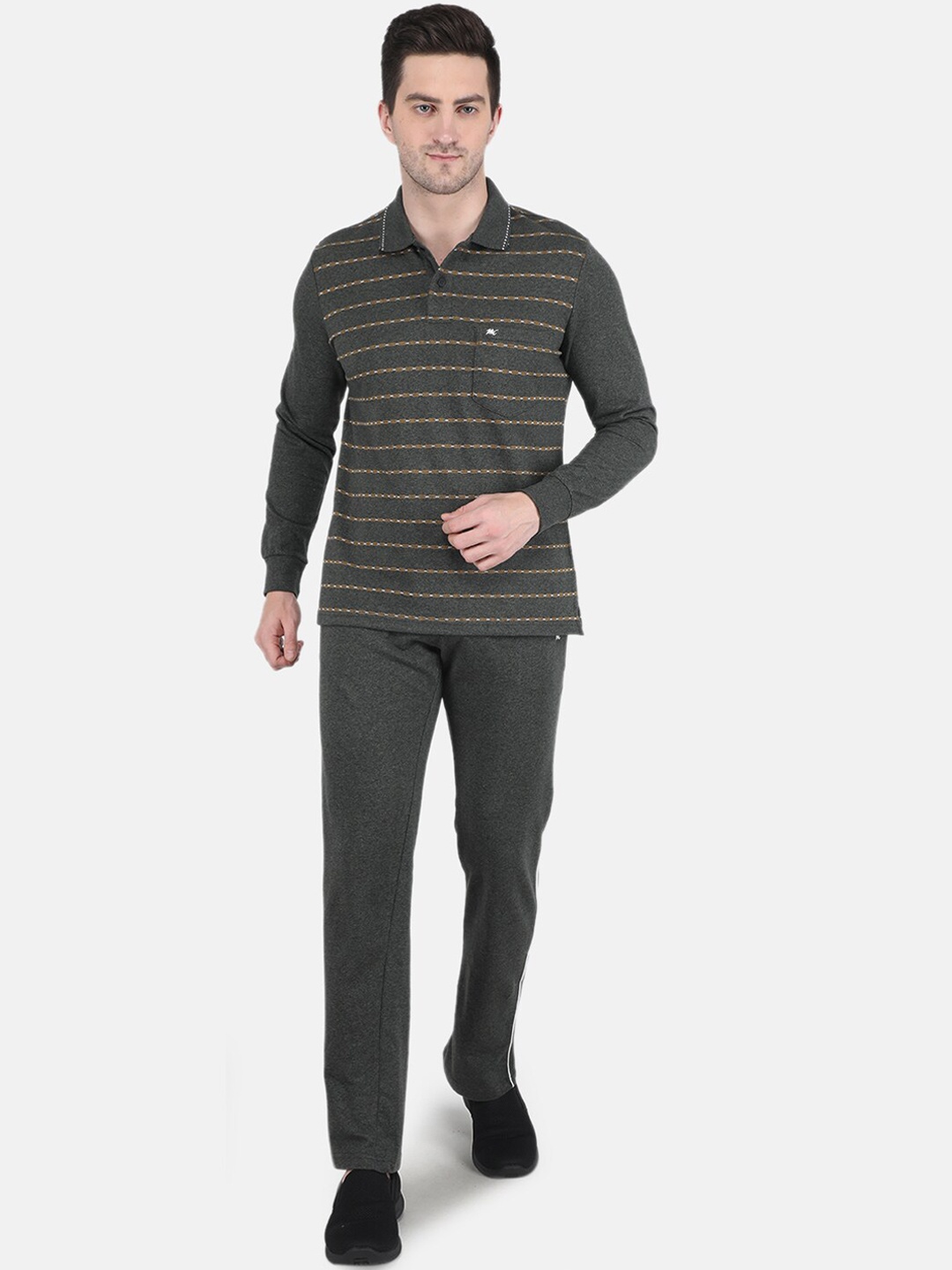 

Monte Carlo Men Olive Green Printed Cotton Tracksuits